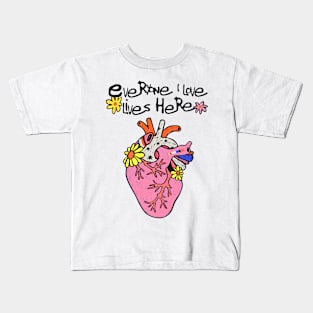 Everyone I Love Lives Here Funny Valentine’s Day Kids T-Shirt